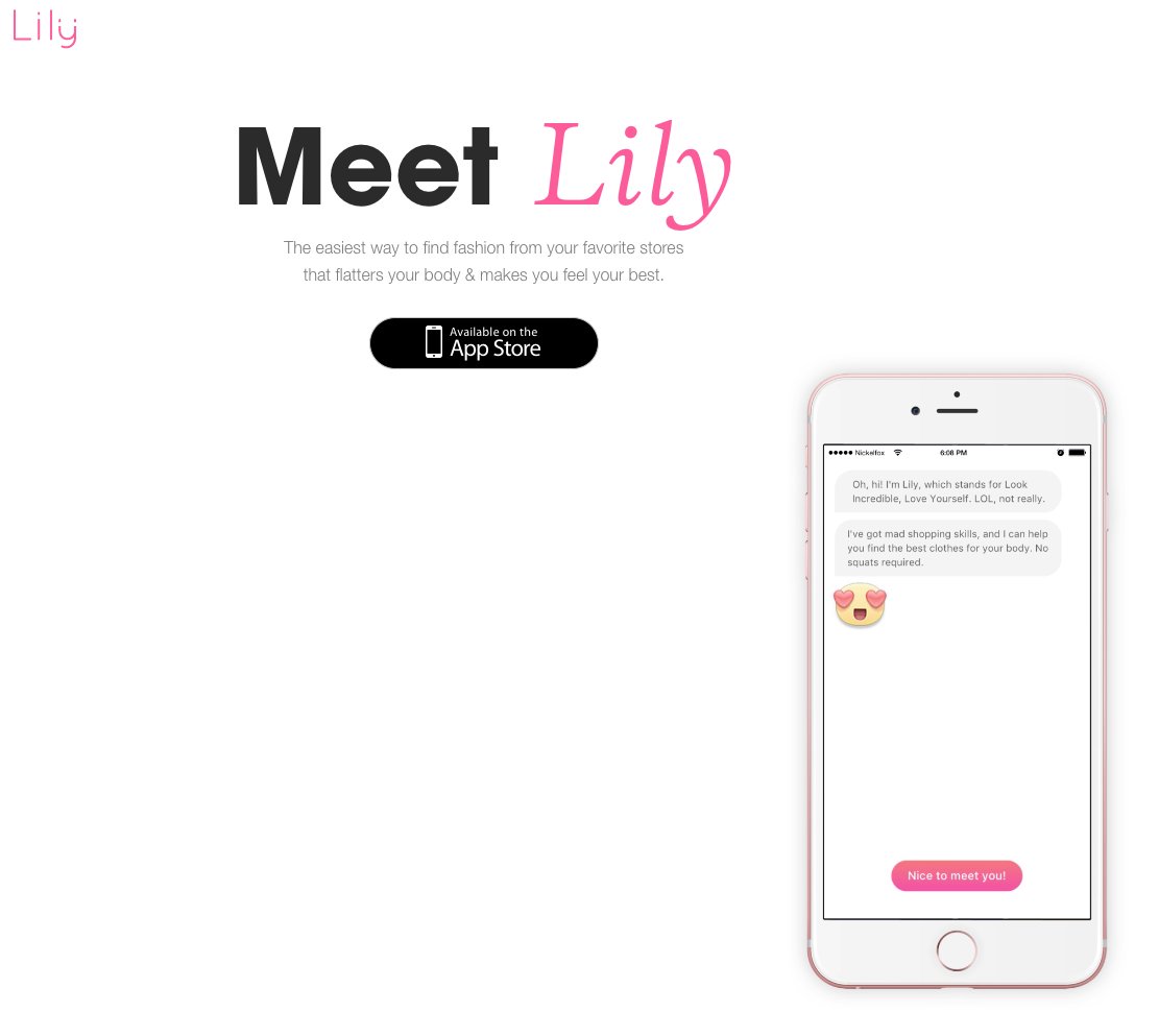 Lily chatbot application dedicated to shopping
