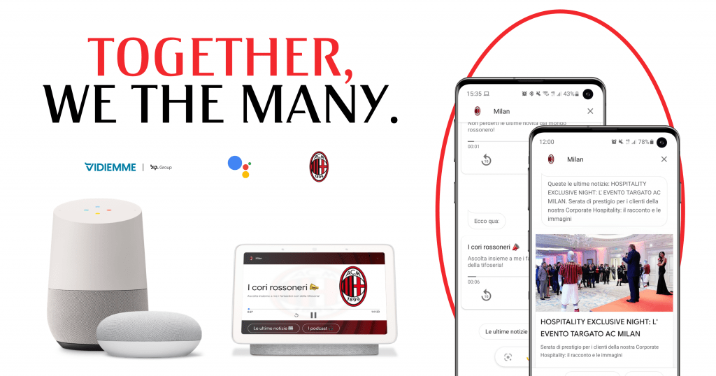 Action on google di AC Milan e i diversi device su cui è disponibile